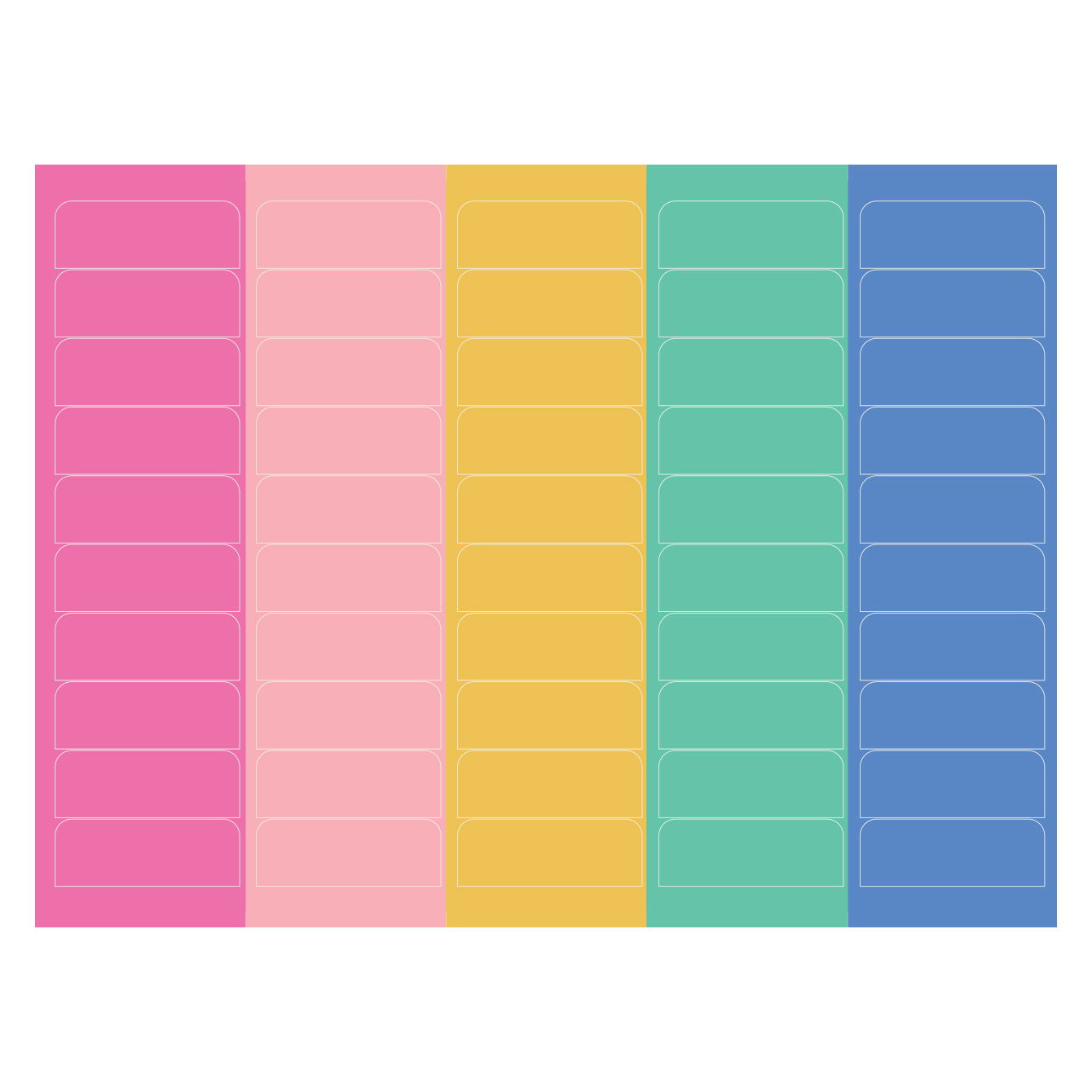 Colorful Horizontal Customizable Subject Stickers | Erin Condren
