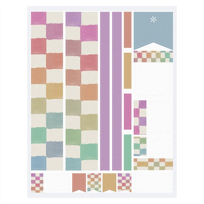 Watercolor Checkered Sticker Sheet