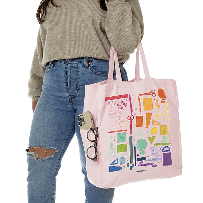 School Supplies Canvas Pocket Tote Erin Condren