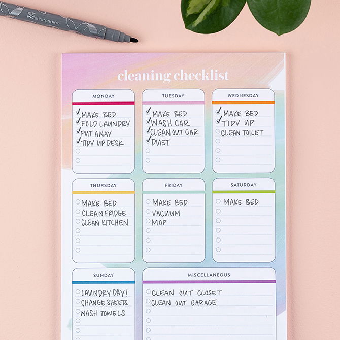 Custom Checklist Notepad Erin Condren