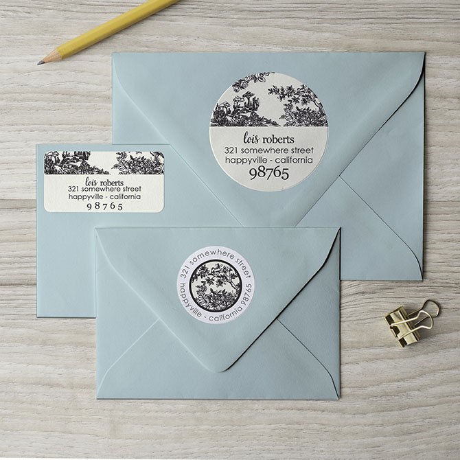 Toile Y'all Return Address Labels