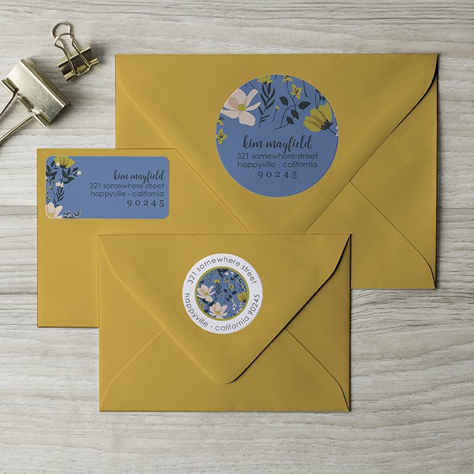 Wild Flowers Return Address Labels