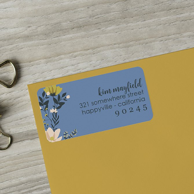Wild Flowers Return Address Labels