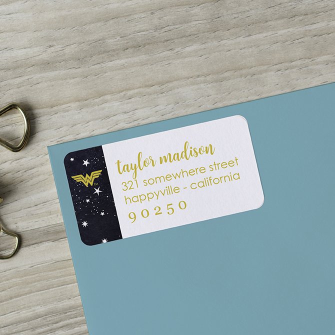 Wonder Woman Starry Sky Return Address Labels | Erin Condren