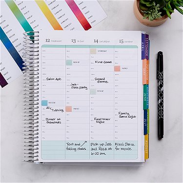 Customizable Colorblock Hourly Event Stickers | Erin Condren