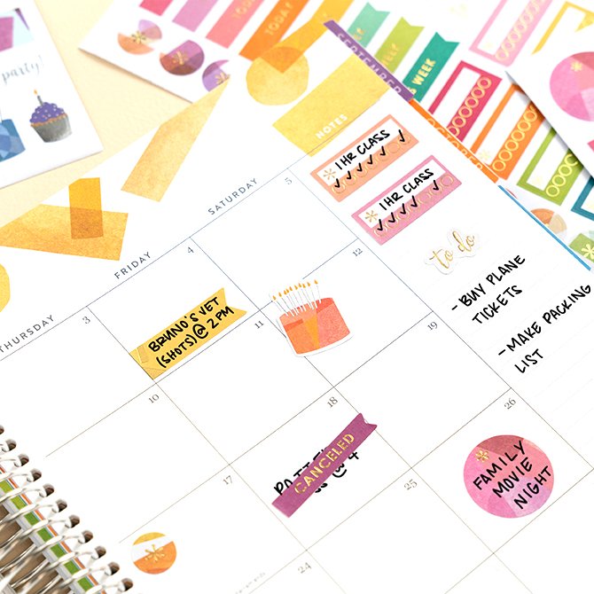 A5 Sticker Pack - Colorblends. 2 Foiled Sticker Sheets, 111 Total Stickers.  Fun and Function Designs to Optimize Life Planner Organization by Erin