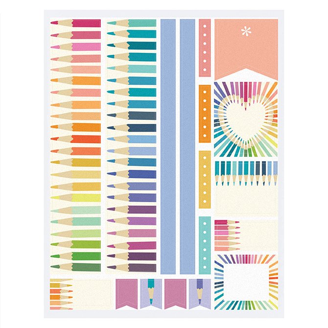 rainbow heart sticker sheet erin condren