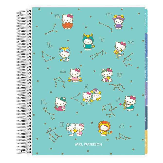 2023- 2024 Hello Kitty 6-Rings Personal Organizer Compact Planner Schedule  Book Agenda PURPLE Inspired by You.