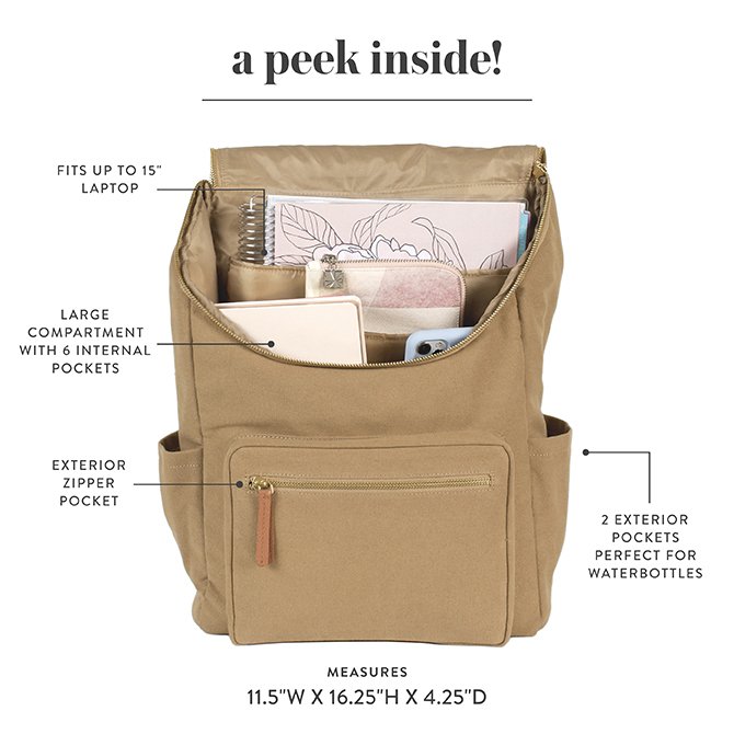 Canvas Custom Backpack in Blush by Erin Condren