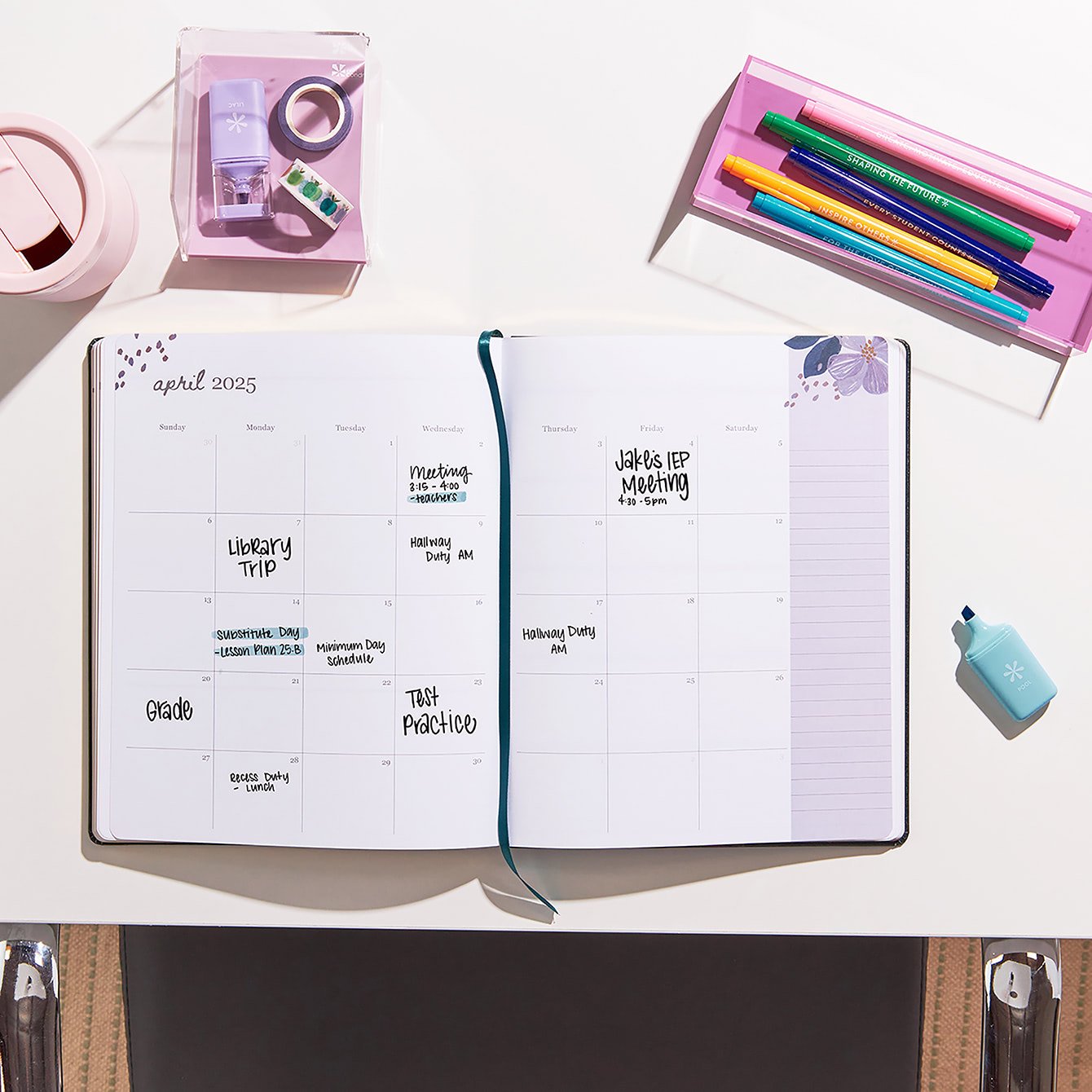 Bold Blooms Softbound Teacher Lesson Planner Erin Condren