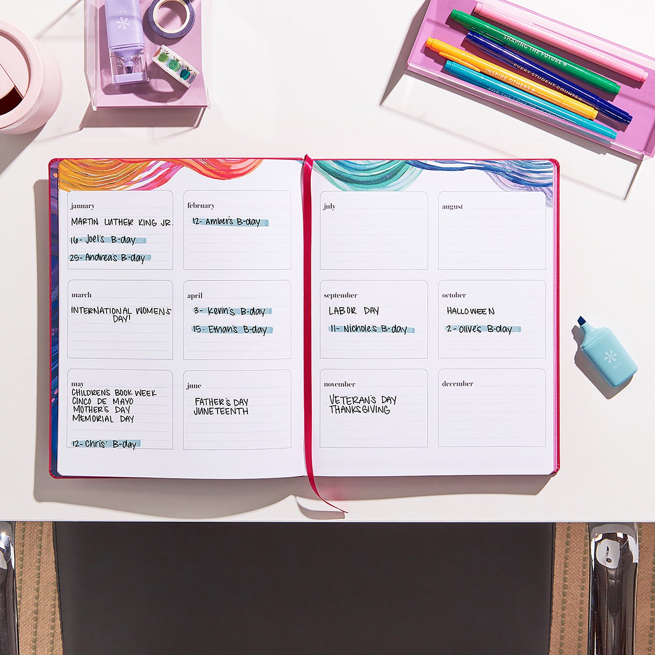 Fuchsia Softbound Teacher Lesson Planner Erin Condren