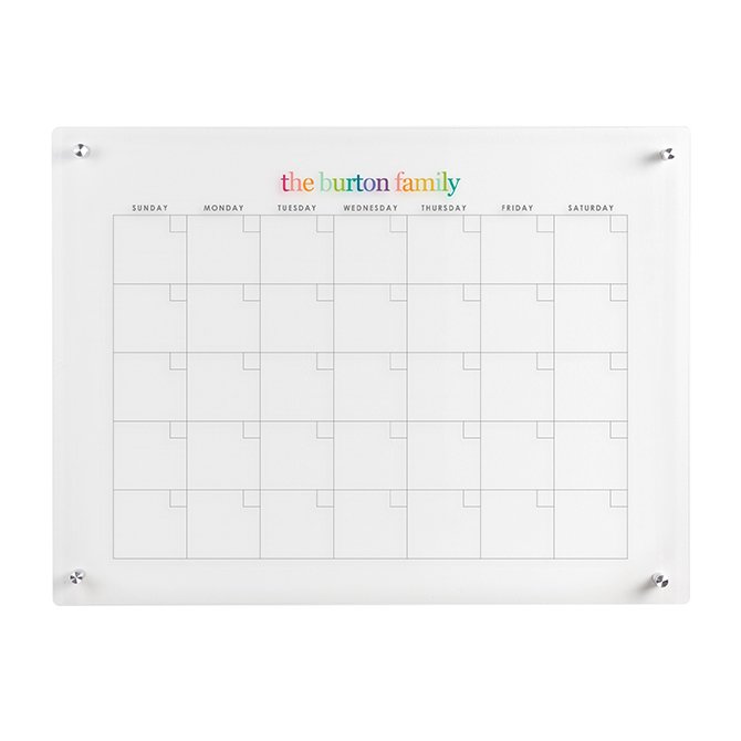 Monthly Acrylic Calendar + 2 Sections