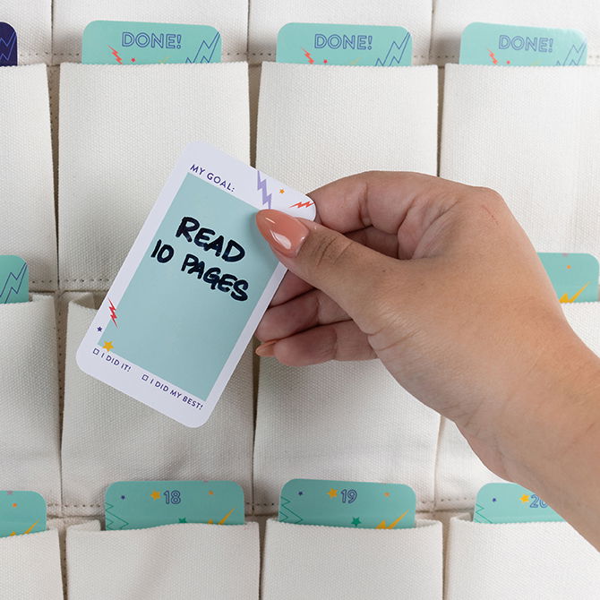 Kids Goal Setting Canvas Wall Organizer Cards Erin Condren