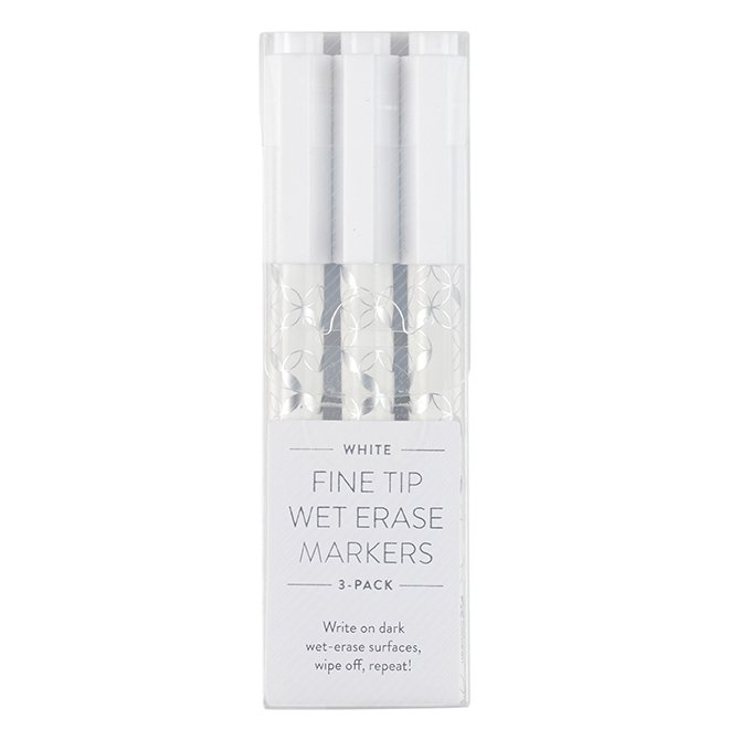 Erin Condren Fine Tip Wet Erase Markers - White - 3 ct