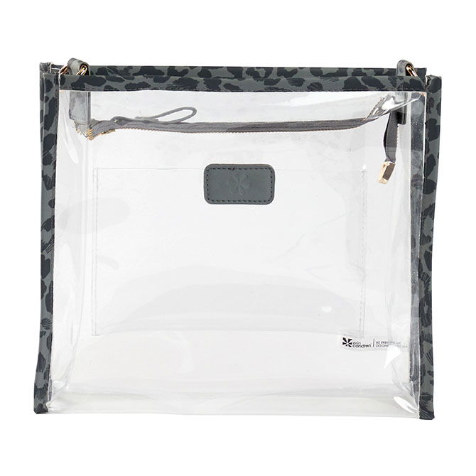 Leopard Clear Crossbody Stadium Bag