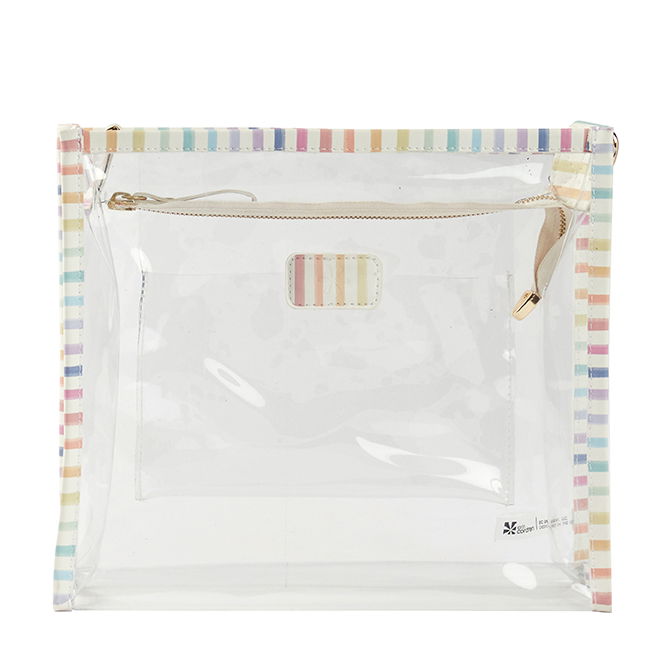 Watercolor Stripes Colorful Clear Crossbody Stadium Bag