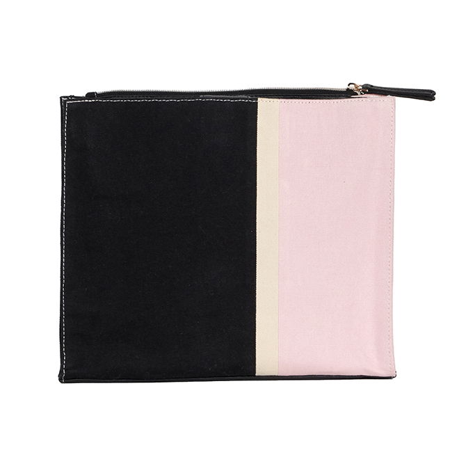 Color Block Wisteria and Black Canvas Crossbody Bag