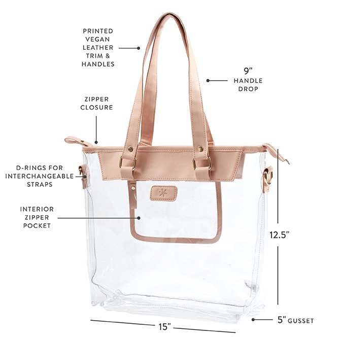 Clear tote best sale bags with pockets