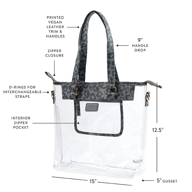 Clear tote with online handle