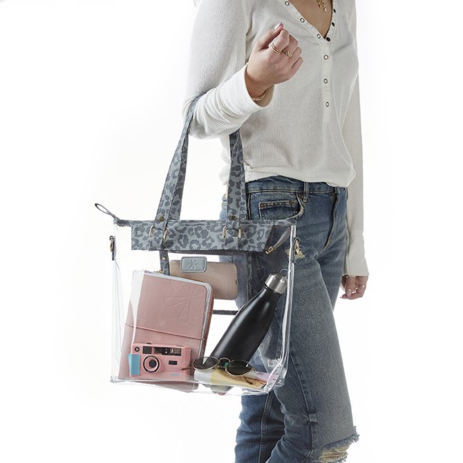 Clear tote bags with pockets sale