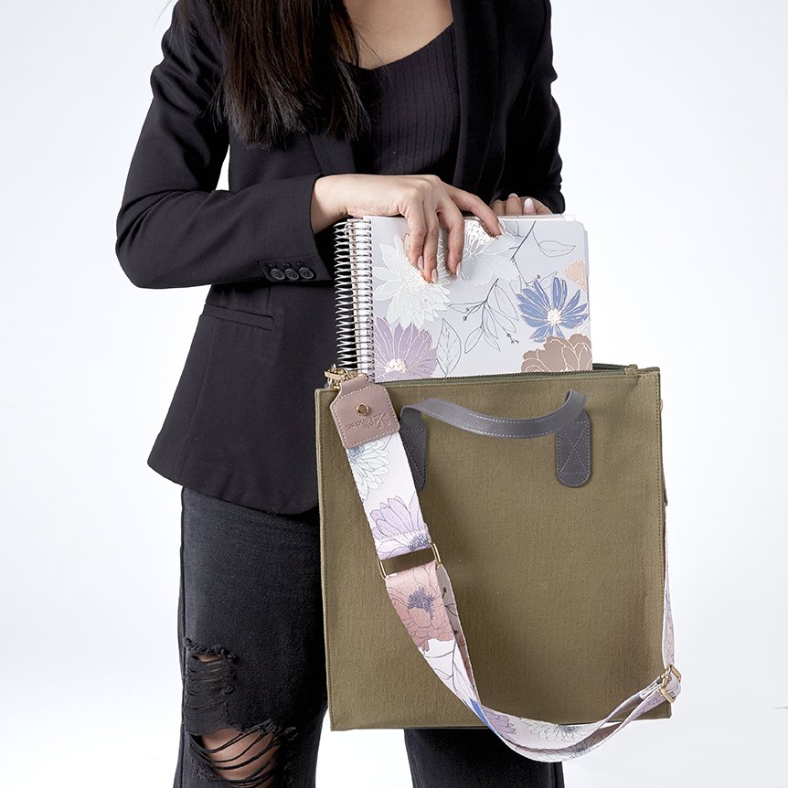 Olive Canvas Crossbody Tote Erin Condren