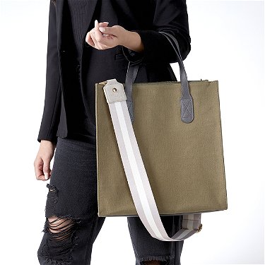 Taupe and Ivory Interchangeable Bag Strap