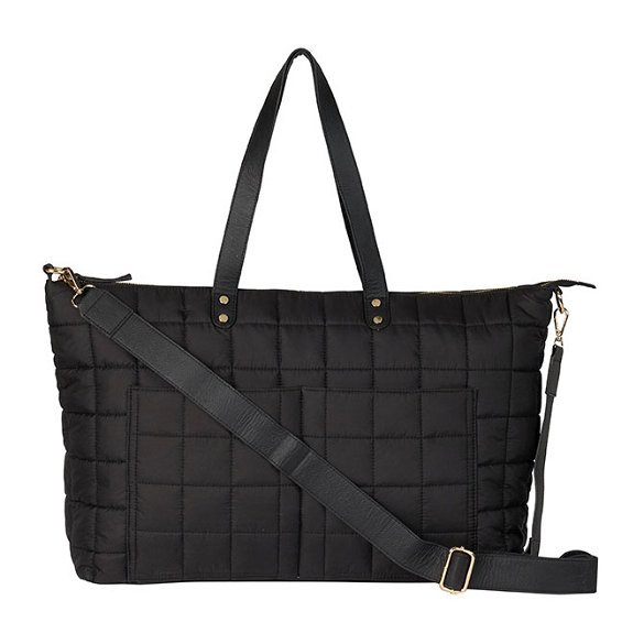 Black Large Quilted Weekender Bag Erin Condren