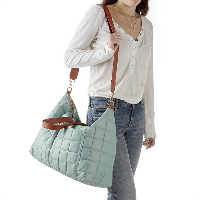 Sage Large Quilted Weekender Bag | Erin Condren