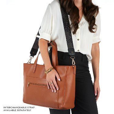 Camel Vegan Leather Work Bag | Erin Condren