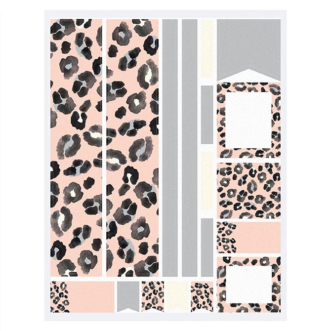 Watercolor Leopard Print Sticker Sheet