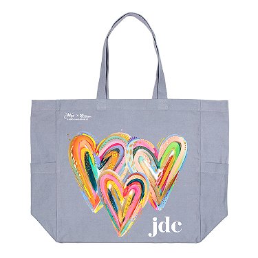 Personalized Tote Bag - Vegan Leather & Canvas Tote Bag - Love