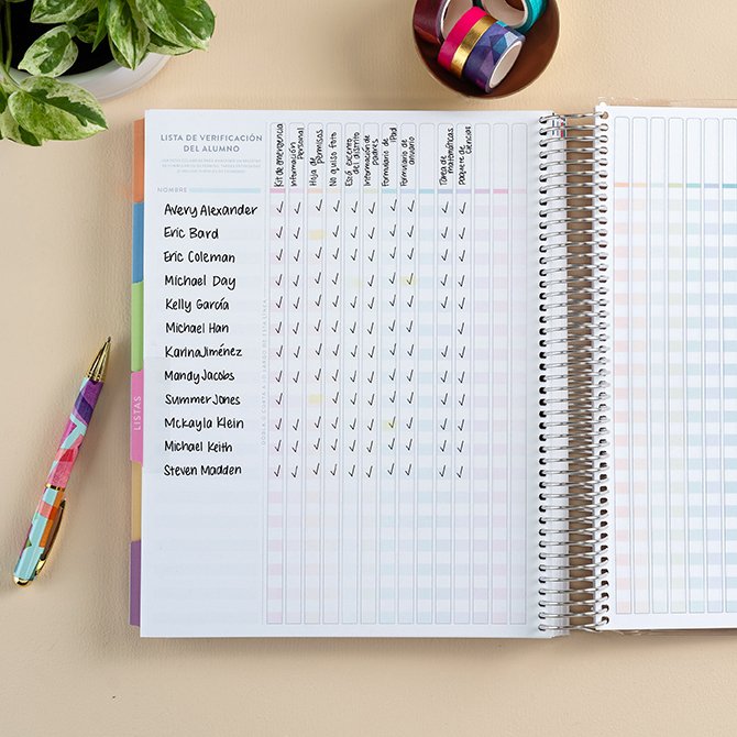 Rainbow Apples Customizable Spanish Teacher Lesson Planner Erin Condren