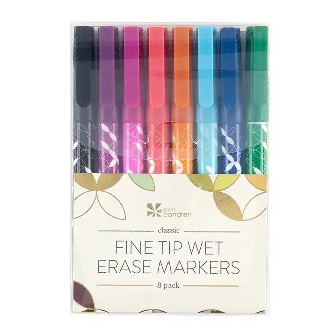 Erin Condren Designer Colorful Fine-Tip Markers - Brights 7 Pack with 6.5  Length and 0.4 mm Tip for Writing, Coloring and More, Call Attention to