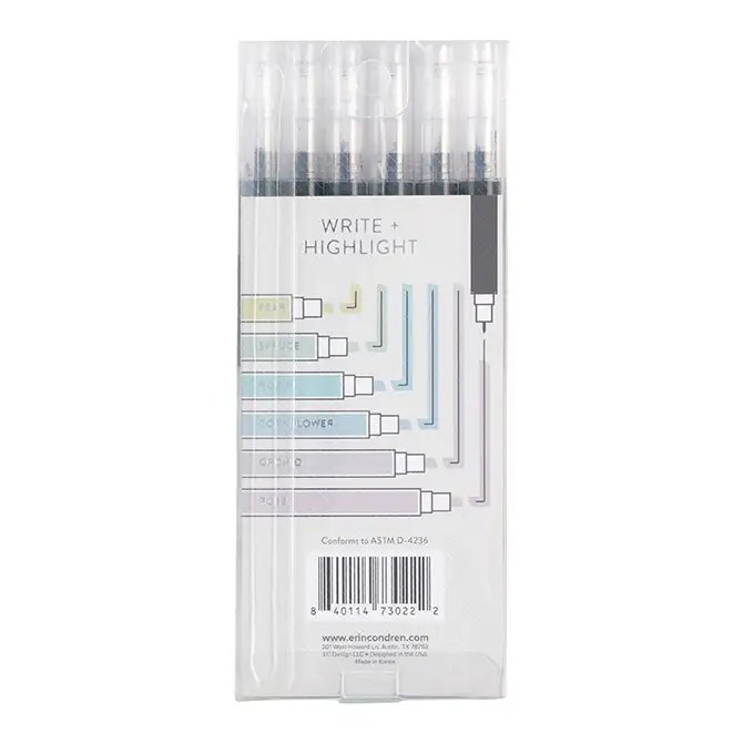 Rainbow and Black Dual-Ink Dual-Tip Highlighter Pens 12-Pack