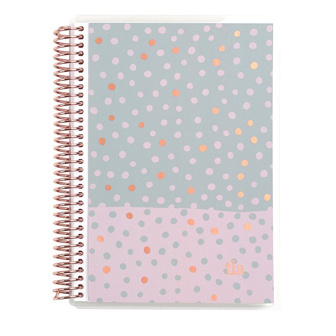 Metallic Color Block Polka Dots A5 Checklist Notebook Erin Condren
