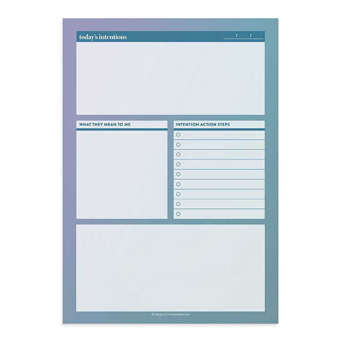 Daily Intentions Notepad