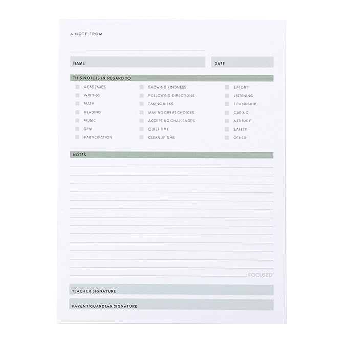 Eco Friendly Focused Teacher Notepad
