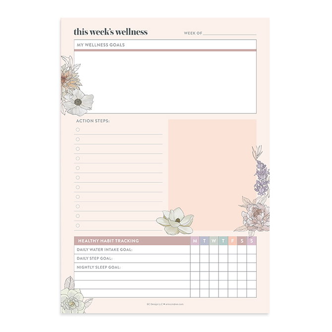Weekly Wellness Tracker Notepad V1