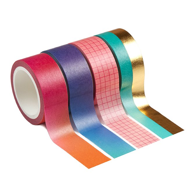 Erin Condren Washi Tape 4-Pack - Colorblends - Decorative and Stylish Adhesive Tape for Organizing Notebooks and Highlighting Important tasks. Four