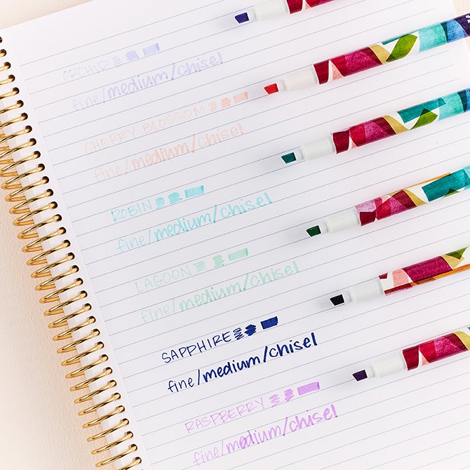Erin Condren Variety Writing Tools Pack - 12 Pack In Bloom Highlighters and  Dual-Tip Markers for Writing, Color-Coding, Hand lettering, Stenciling and